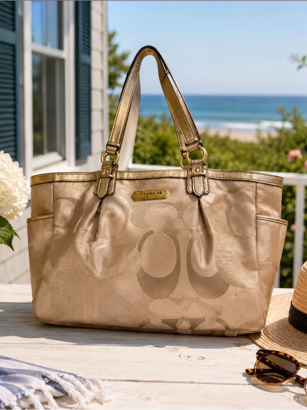 Coach metallic gold bag 19664